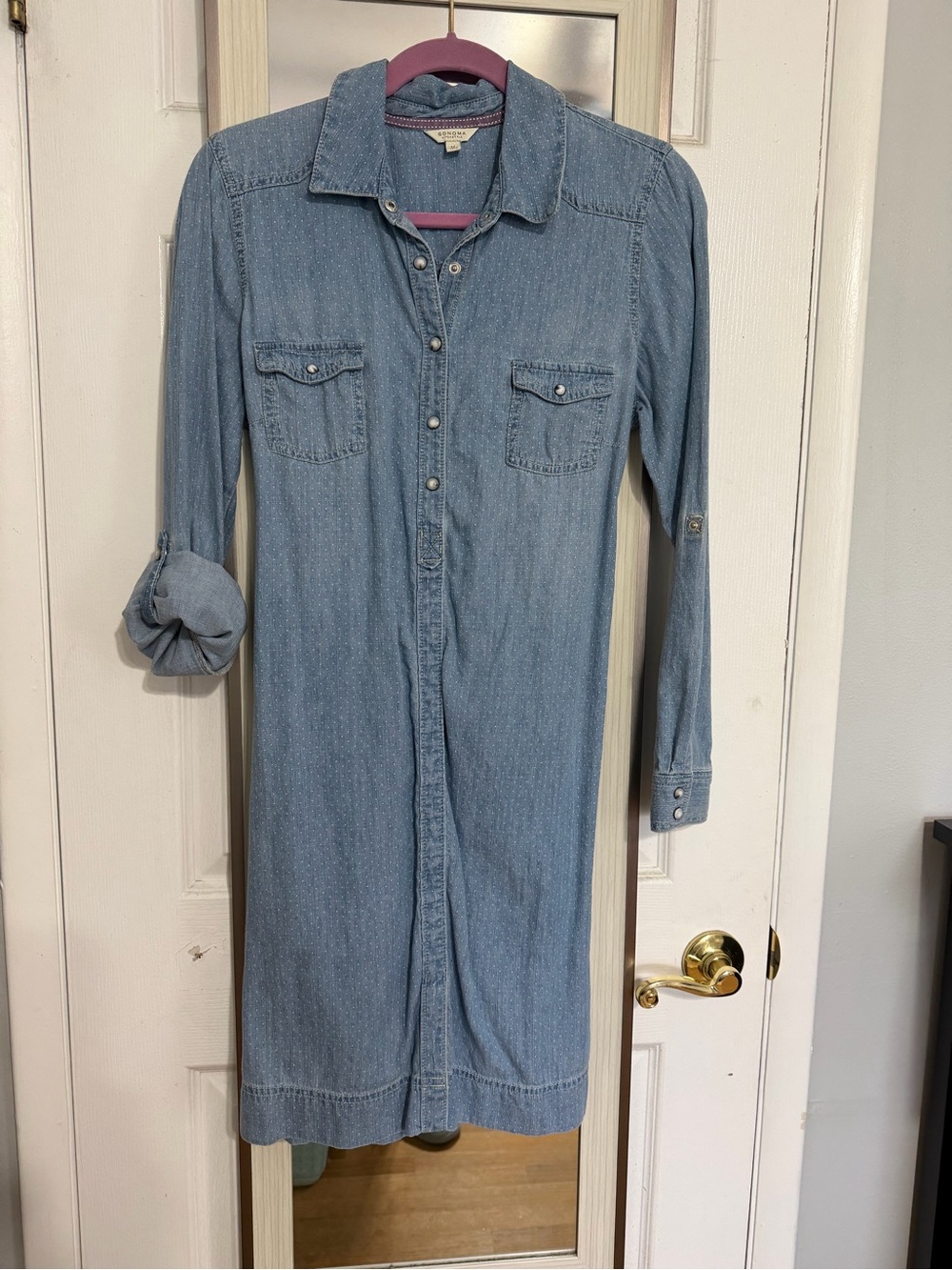 Sonoma Chambray Shirt Dress - Light Blue Denim